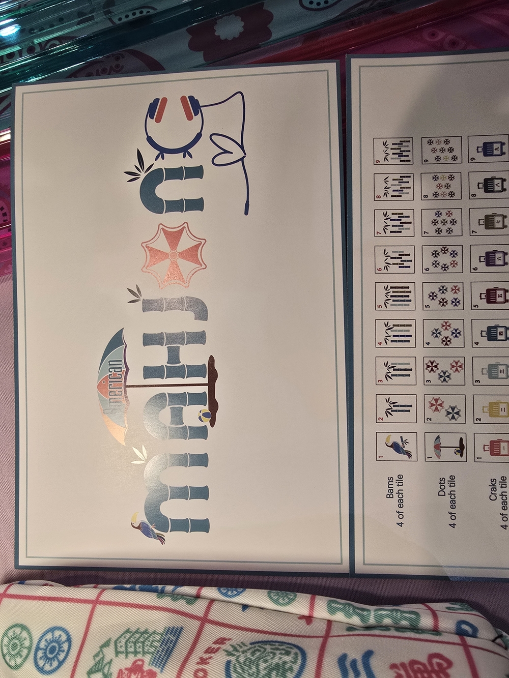 Jetsetter Mahjong Set - Includes Cute Pouch Choose Rack And Mats - Picture 10 of 11